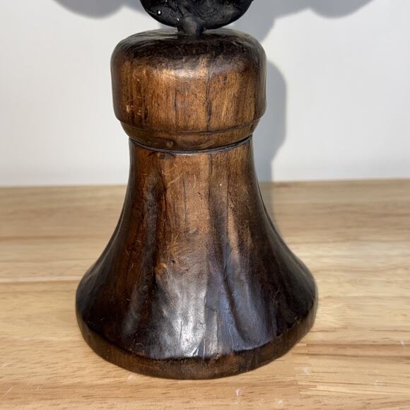 Iron Chain Carved Wood Bell Candle Holders Candelabra Gothic Medieval 13.5” - Picture 4 of 10